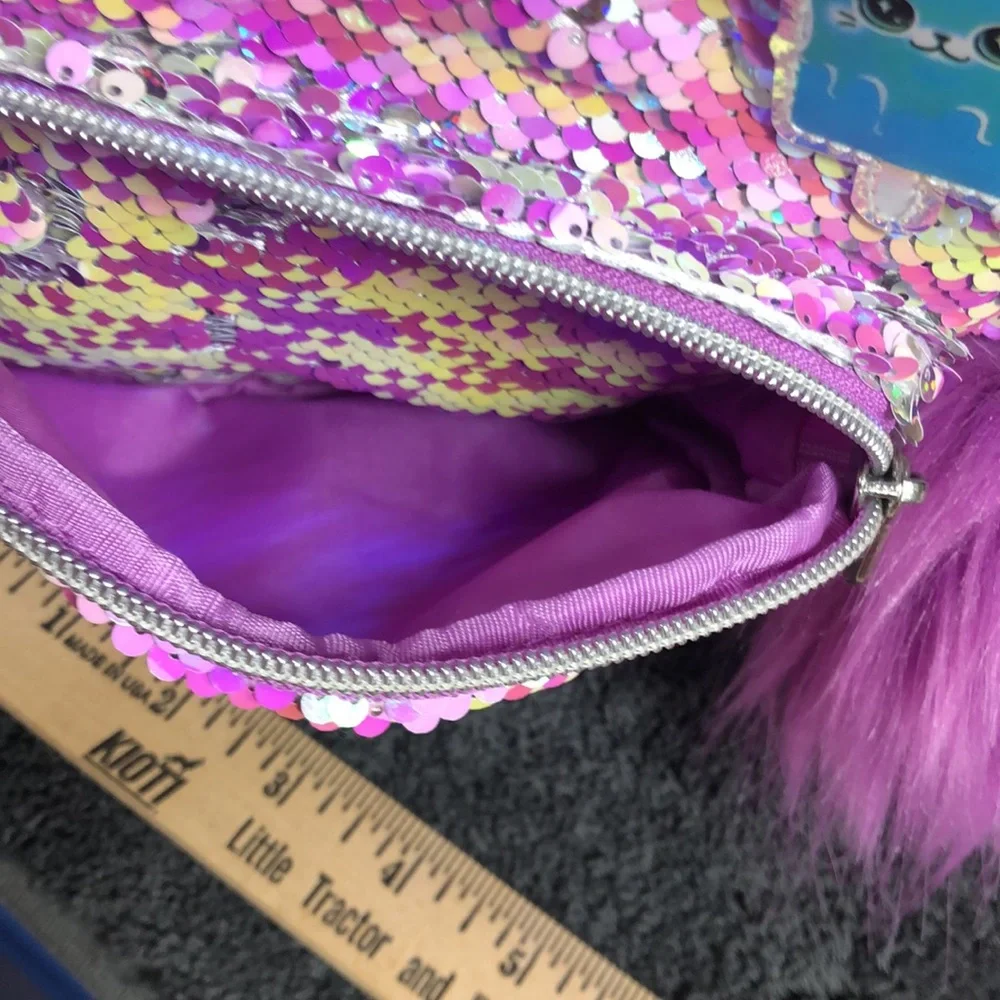 Justice‎ sequined backpack purple